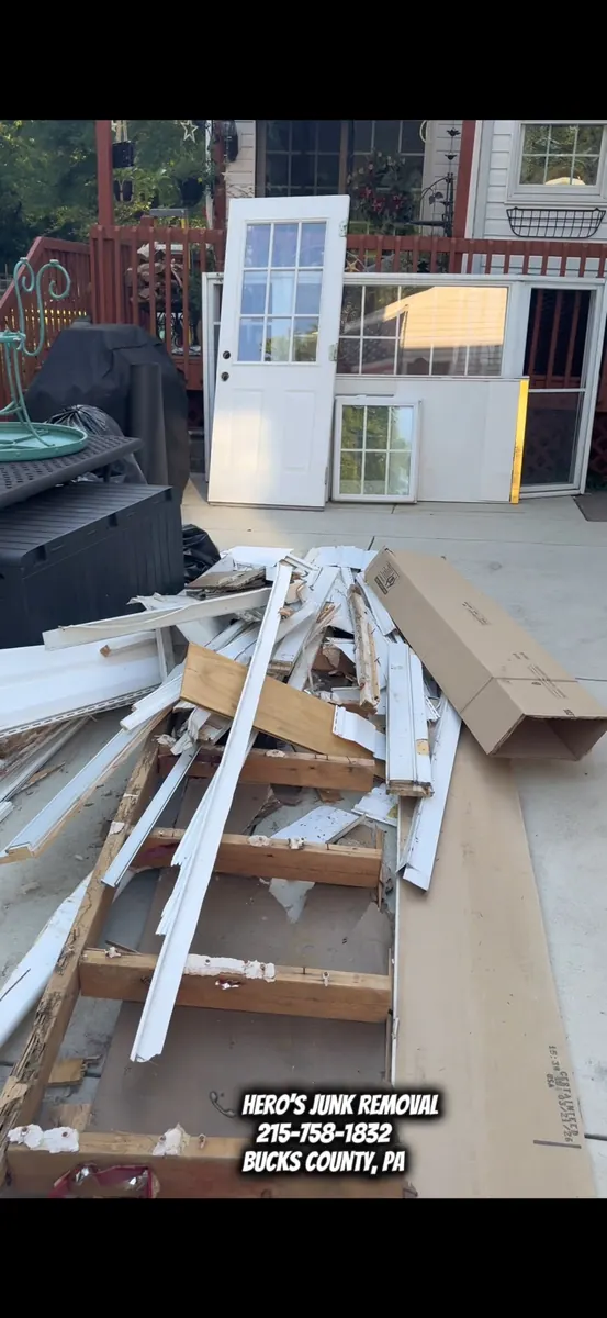 Fence and structure panels cleared from a Bucks County yard